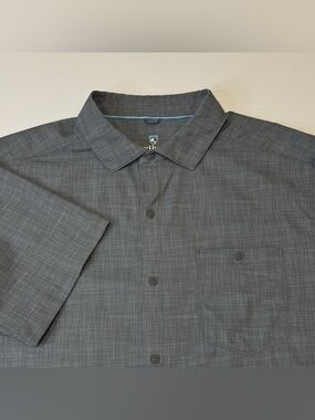 KUHL Persuadr Men's Large Button Down Short Sleeve Grey